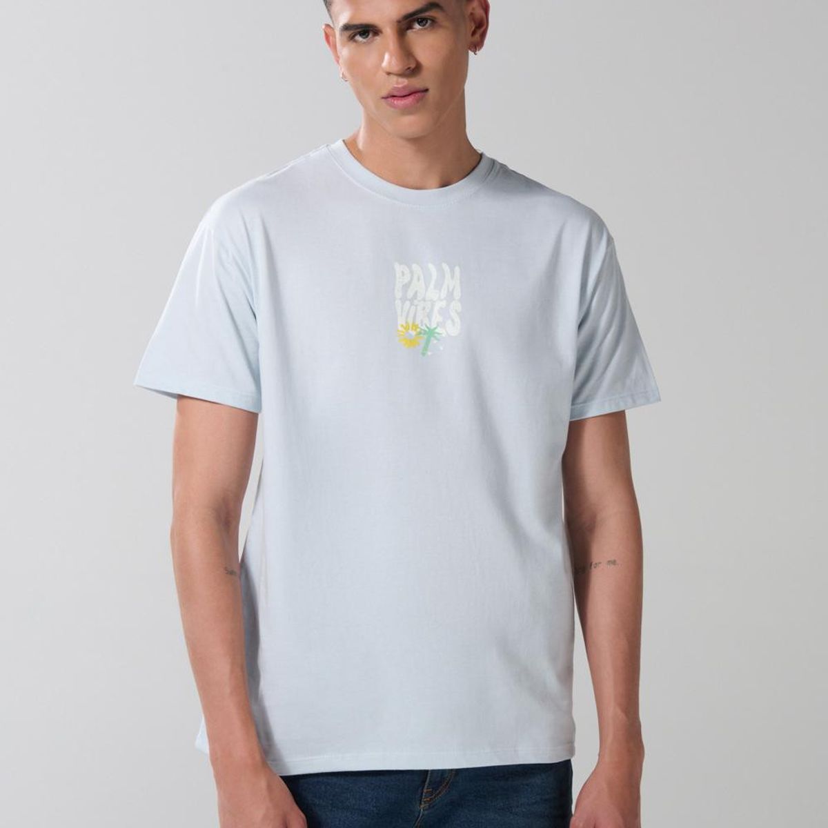 KOAJ - KOAJ Camiseta cuello redondo unicolor con textos estampados Hombre