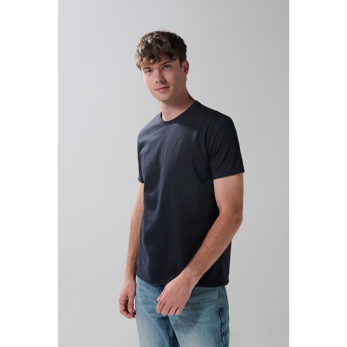 KOAJ - KOAJ Camiseta en polialgodón azul intensa con manga corta Hombre