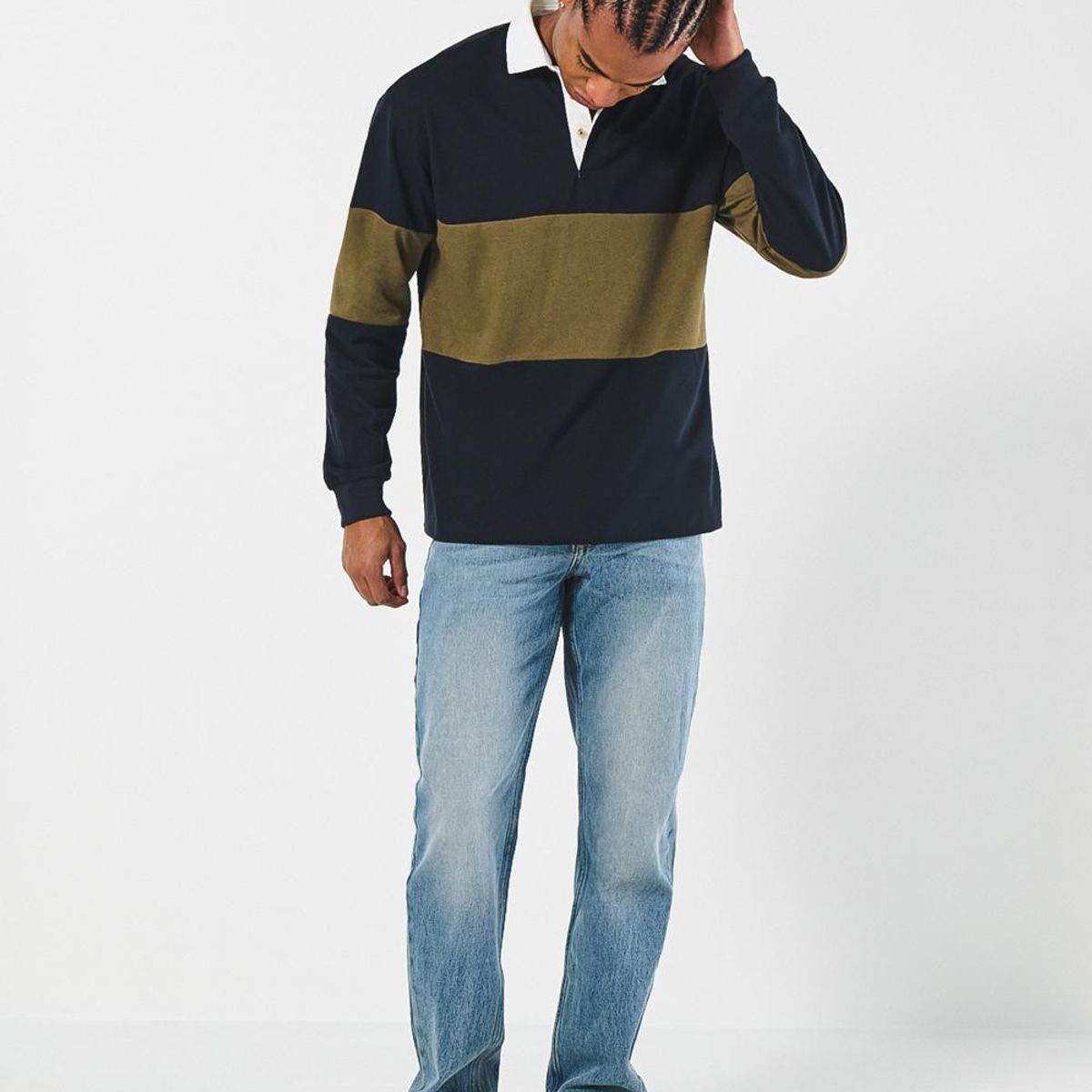 KOAJ - KOAJ Jean 90´S tiro bajo azul claro con desgastes y cremalle Hombre