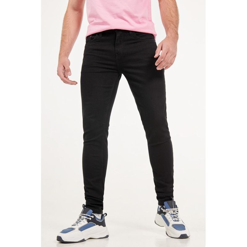KOAJ - KOAJ Jean negro tipo skinny tiro bajo con 5 bolsillos funciona HOMBRE