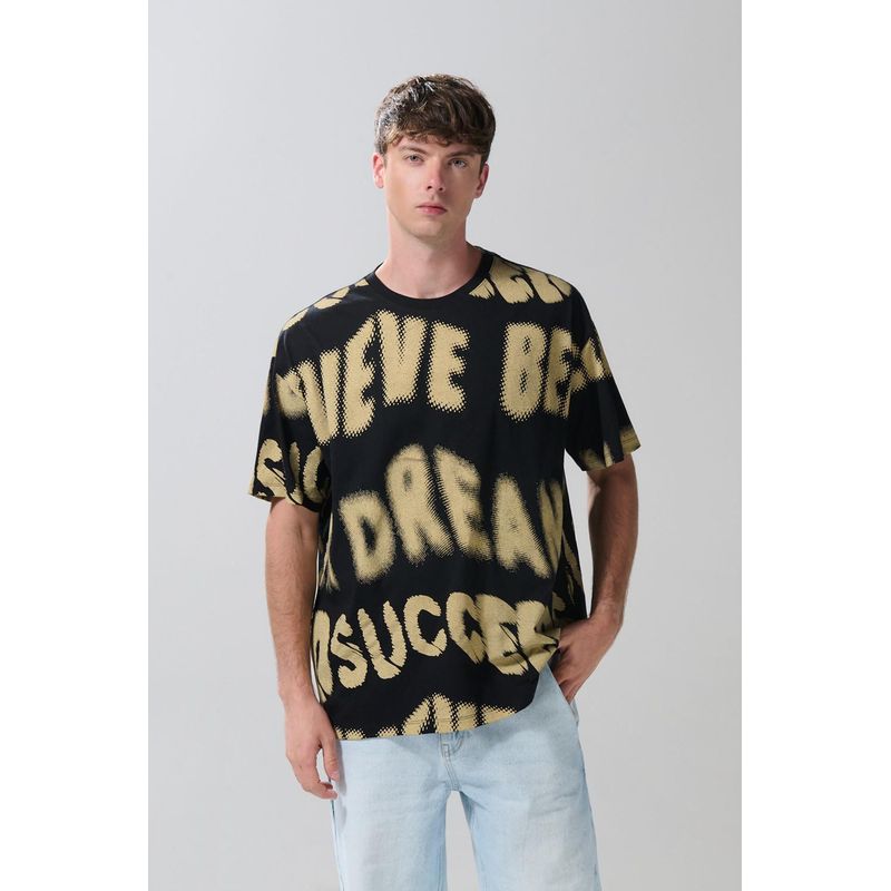 KOAJ - KOAJ Camiseta oversize con unicolor manga corta con textos HOMBRE