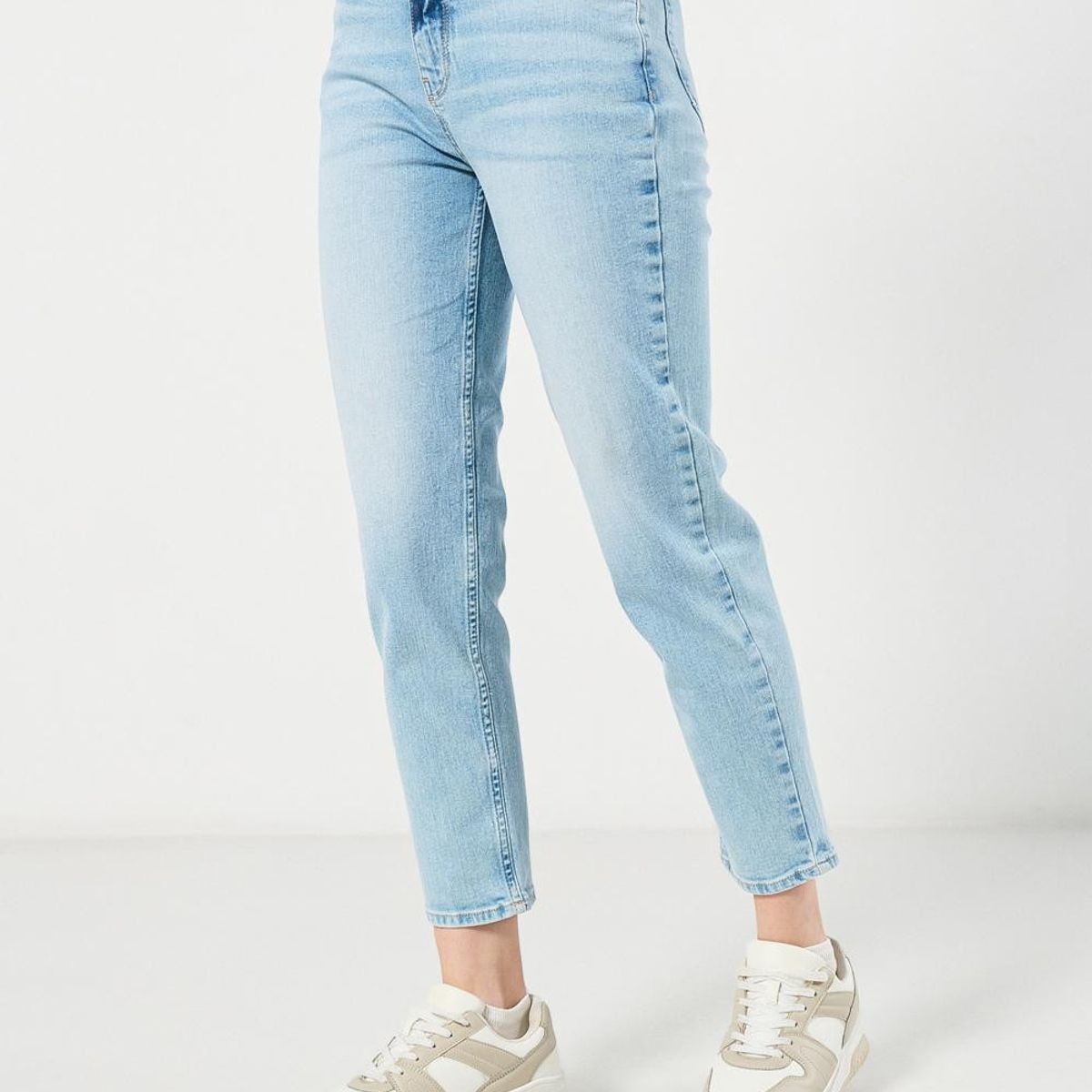 KOAJ - KOAJ Jean mom súper tiro alto azul con bota recta y bolsill Mujer