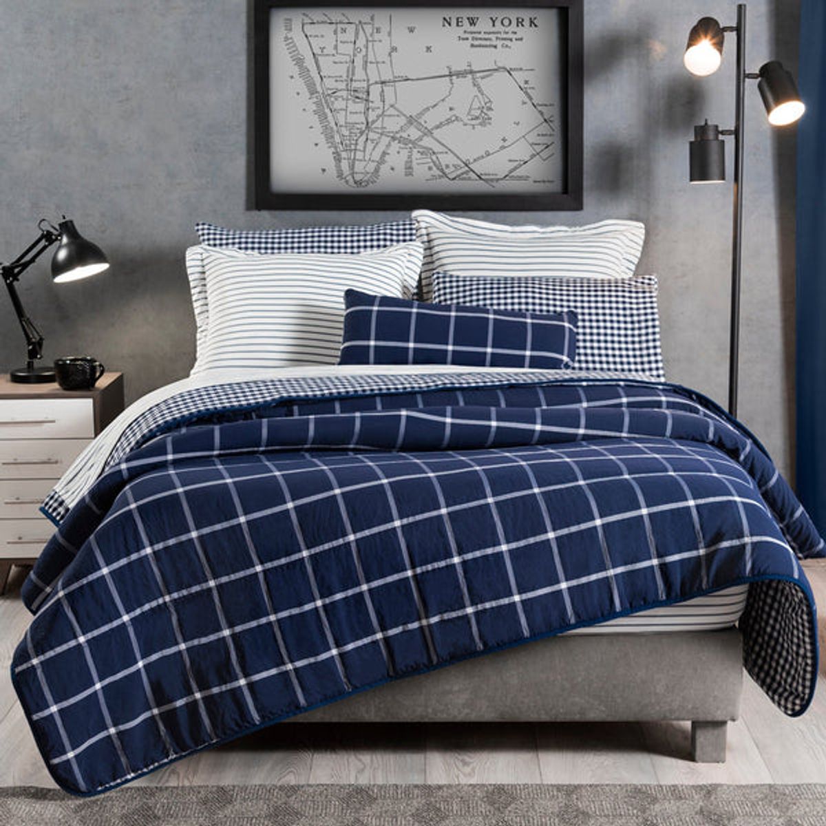 VIANNEY - Juego De Edredón Chicago Talla Sencillo Moderno - Vianney