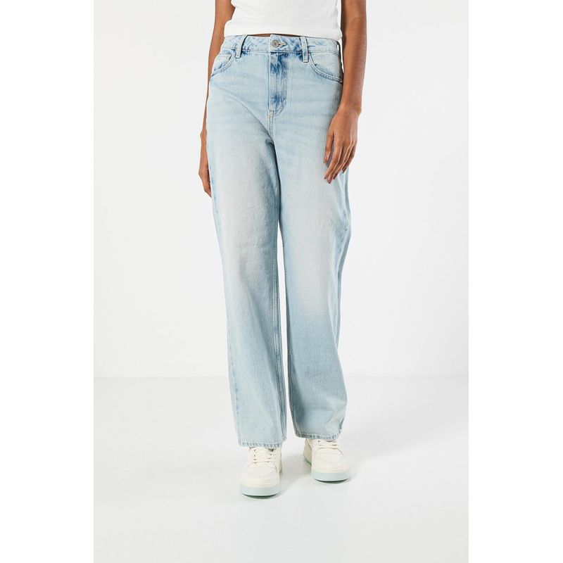 KOAJ - KOAJ Jean 90s tiro alto azul  claro MUJER