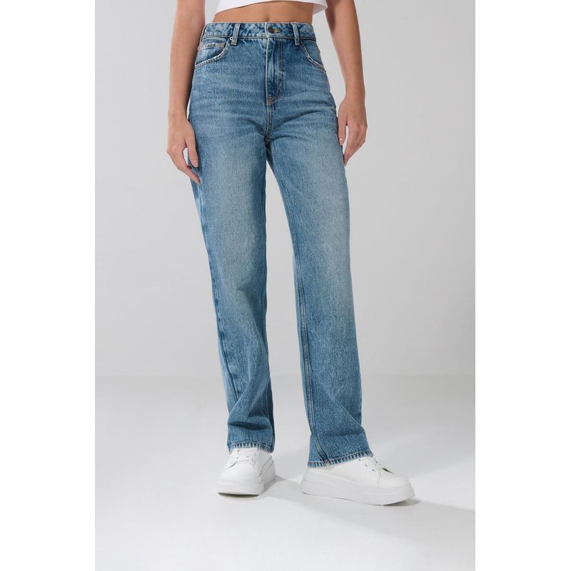KOAJ - KOAJ Jean 90s tiro alto azul  medio MUJER