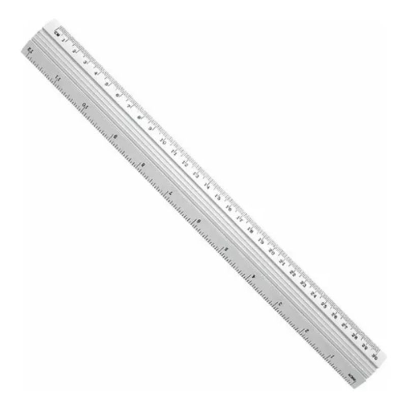 GENERICO - Regla Metalica De 30 Cm X 2 Unidades