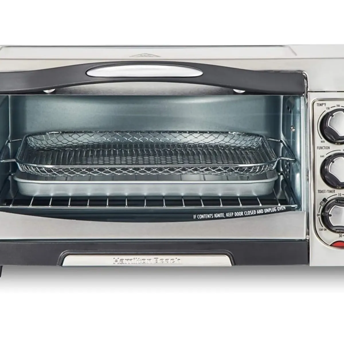 HAMILTON BEACH - Horno Eléctrico Tostador y Freidora de Aire Hamilton Beach 6 Rebanadas