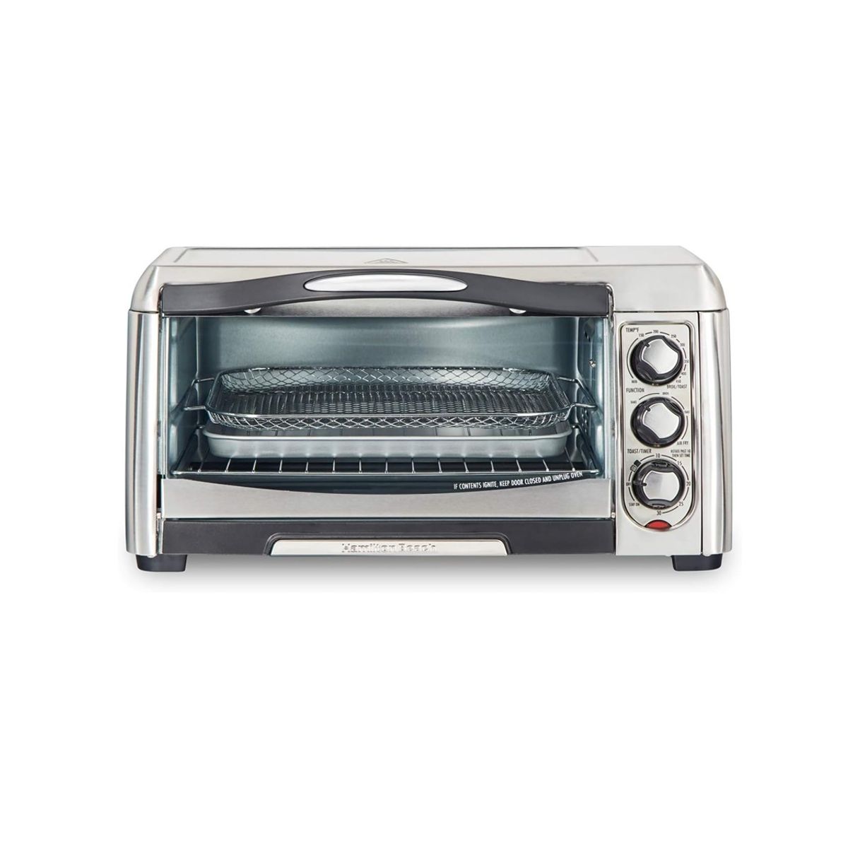 HAMILTON BEACH - Horno Eléctrico Tostador y Freidora de Aire Hamilton Beach 6 Rebanadas