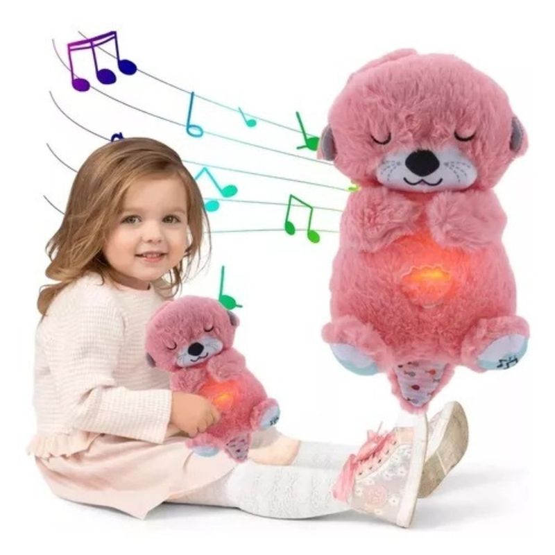 GENERICO - Peluche Nutria Musical Movimientos y Luces Para Bebés rosada