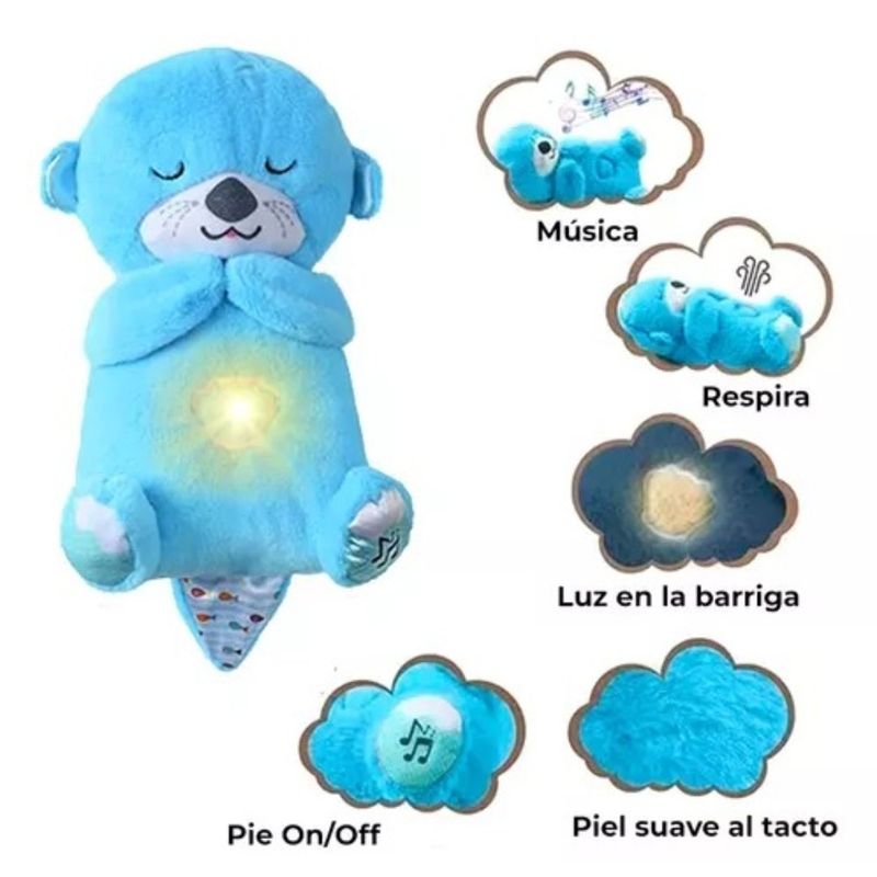 GENERICO - Peluche Nutria Musical Movimientos y Luces Para Bebés azul