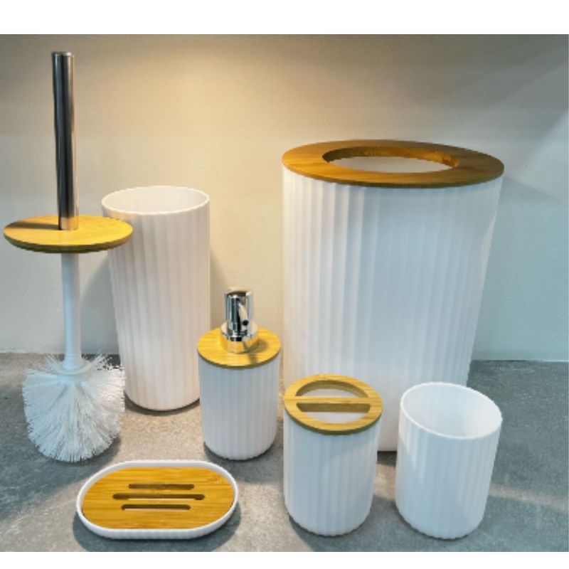 GENERICO - Set Juego Baño 6 Piezas Blanco
