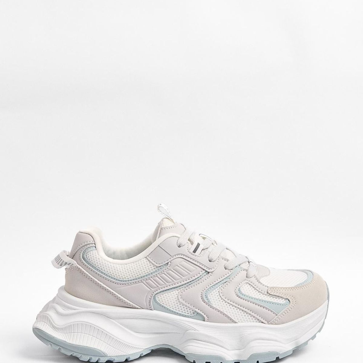 KOAJ - KOAJ Tenis chunky, blanco con detalles en contraste azul claro MUJER
