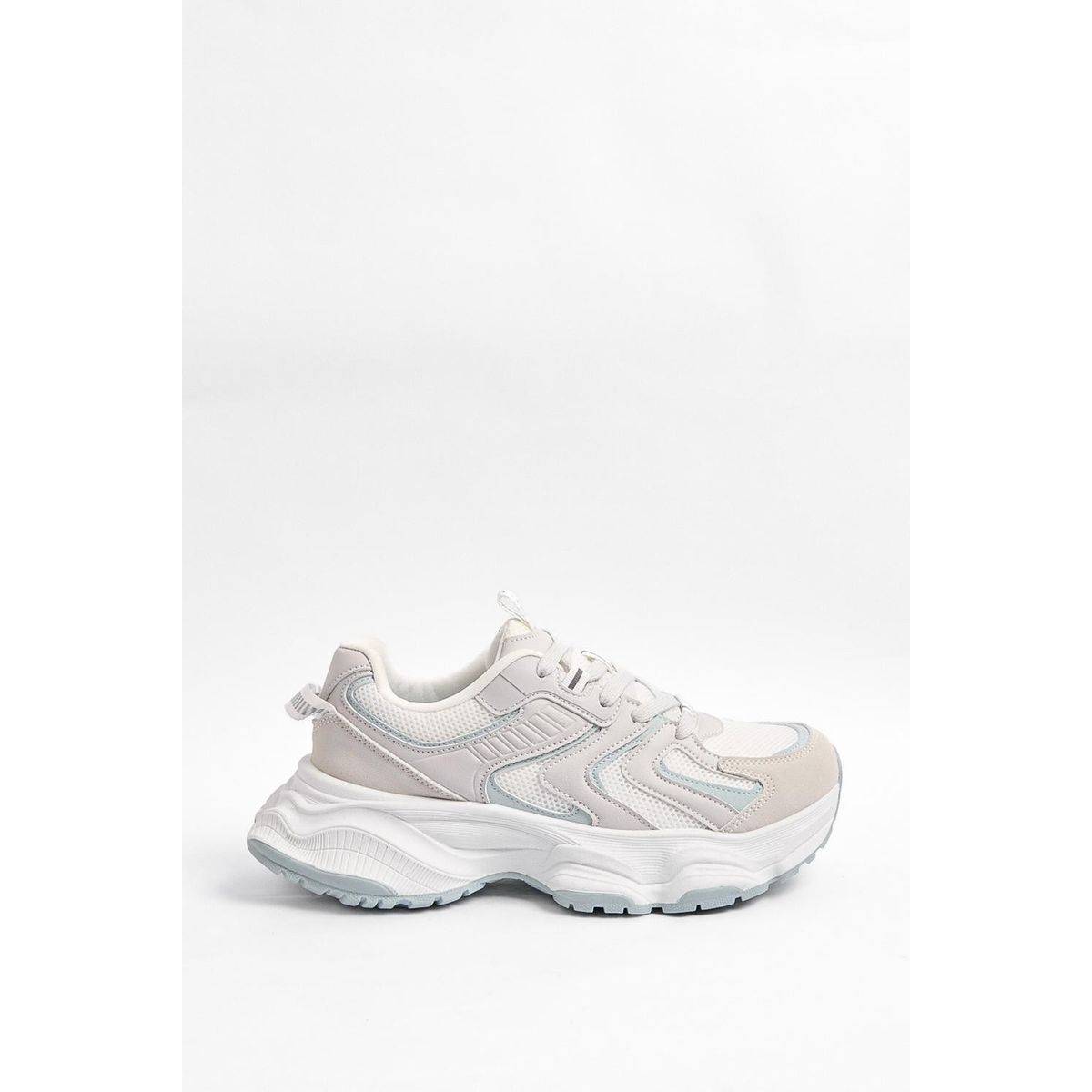 KOAJ - KOAJ Tenis chunky, blanco con detalles en contraste azul claro MUJER