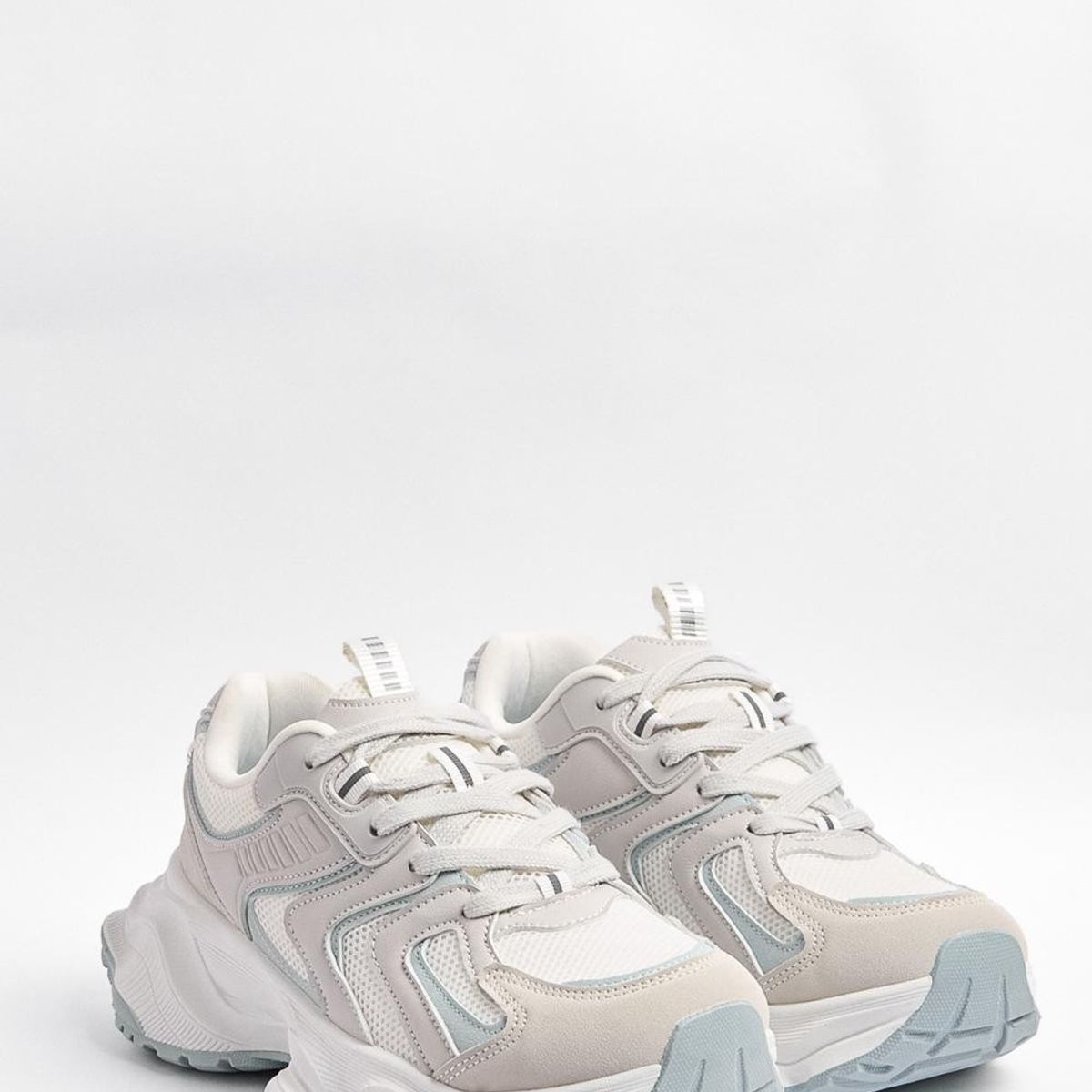 KOAJ - KOAJ Tenis chunky, blanco con detalles en contraste azul claro MUJER