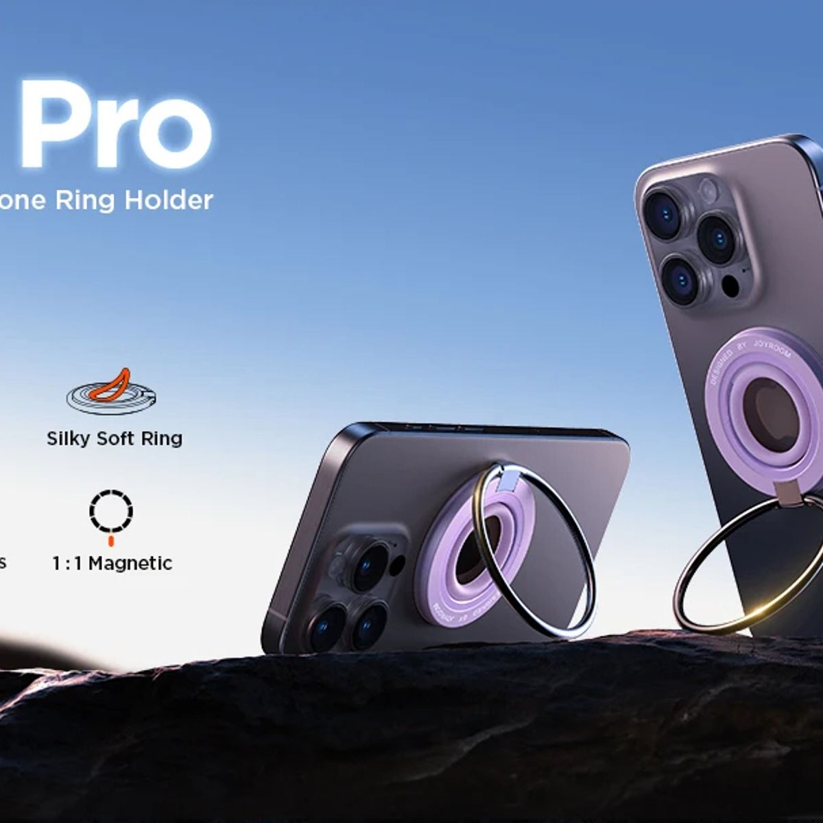 GENERICO - Soporte magnético de silicona para teléfono anillo agarre magnético