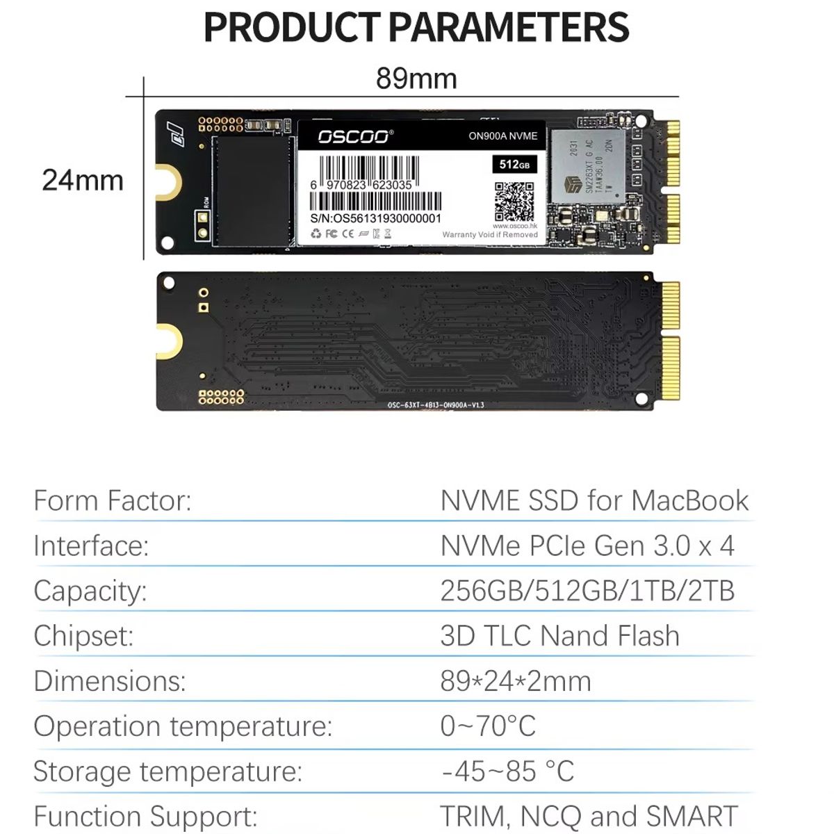 COSCO - Ssd 1 Tb Compatible Macbook A1465 A1466 A1502 Disco Oscoo