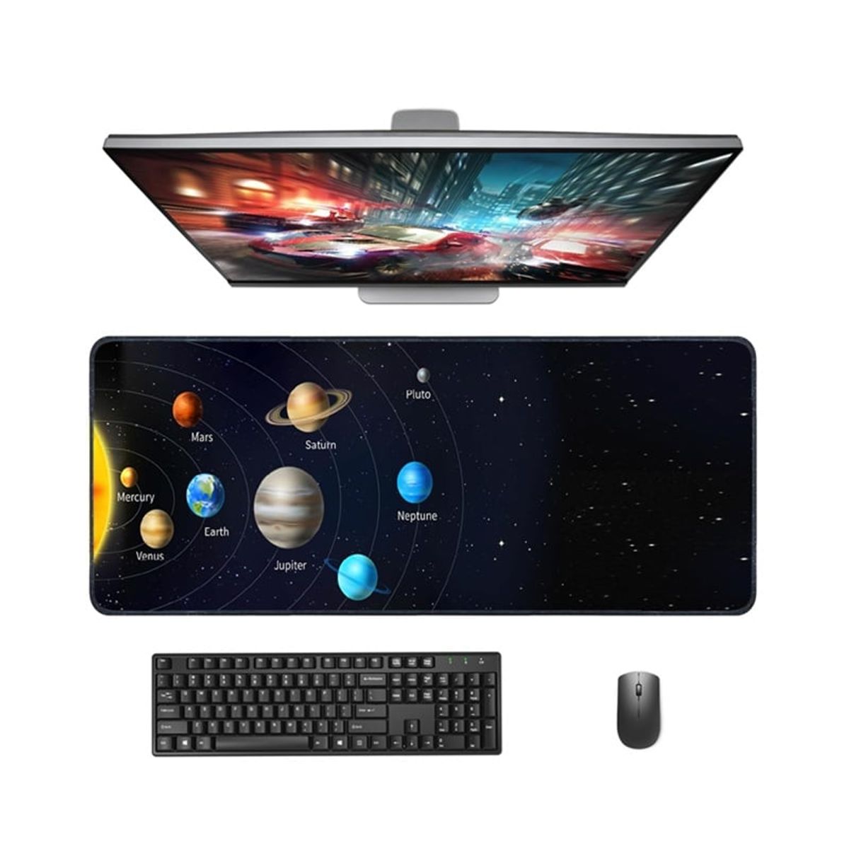 GENERICO - Alfombrilla De Sisitema Solar Pad Mouse Con Base Antideslizante