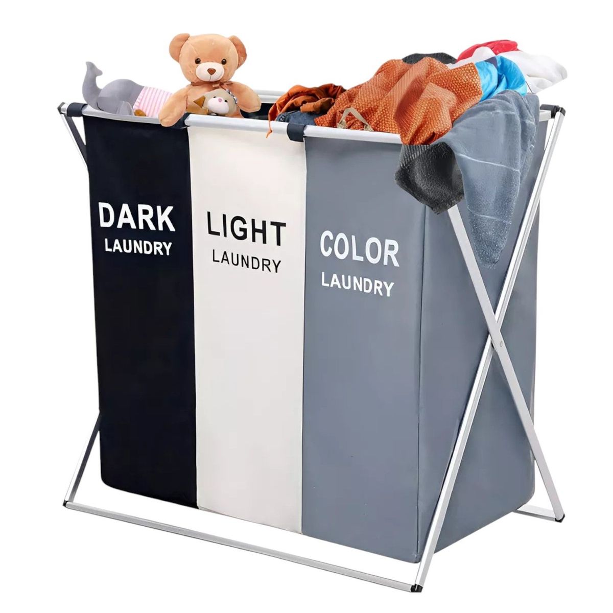 GENERICO - Organizador Ropa Sucia Triple Espacio Ordenado