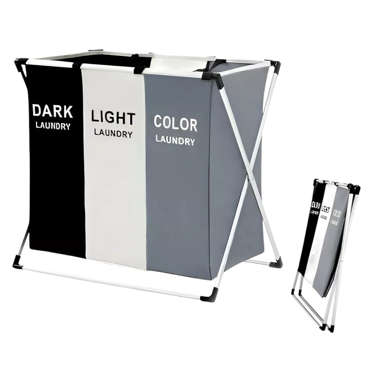 GENERICO - Organizador Ropa Sucia Triple Espacio Ordenado