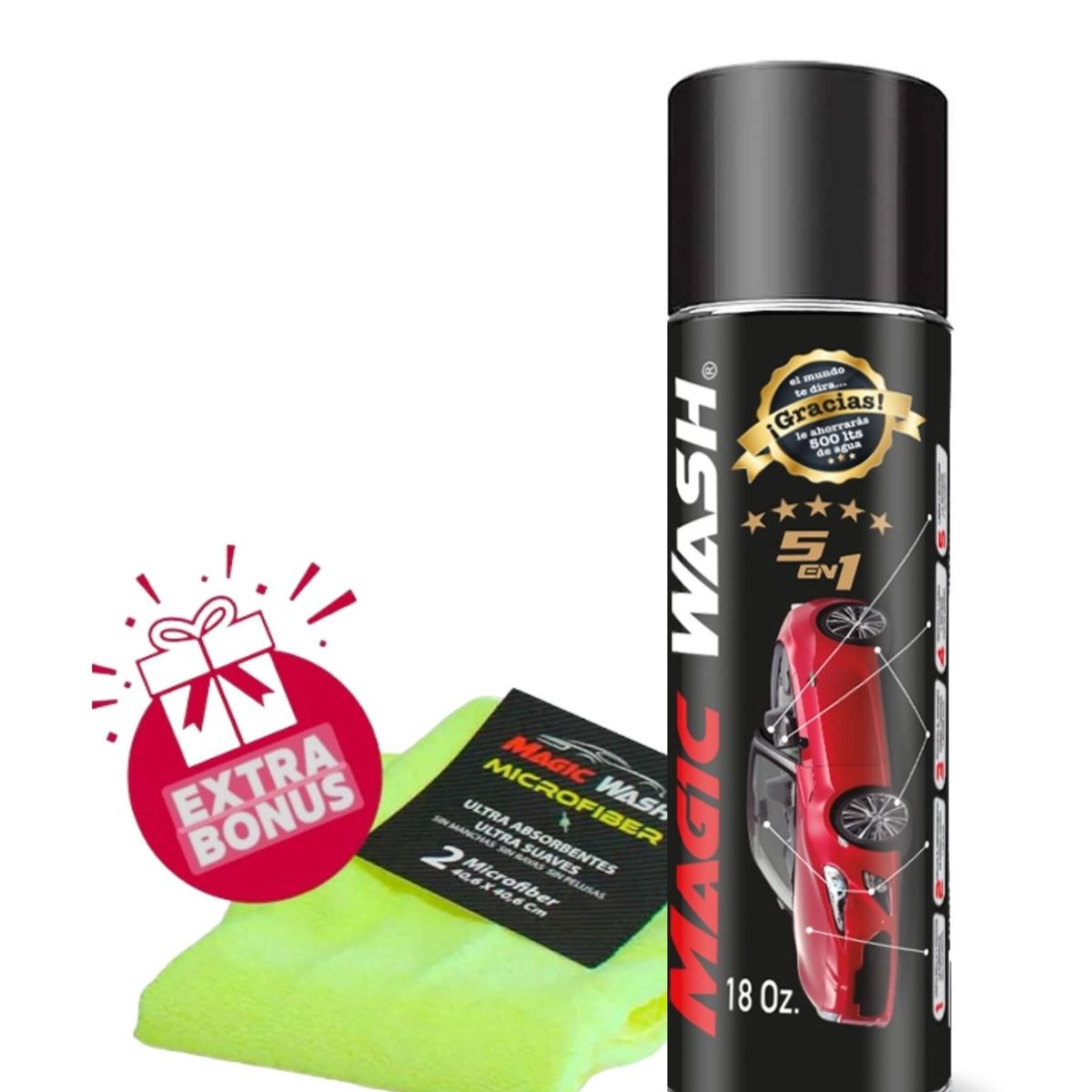 MAGIC WASH - Lavado En Seco para Vehículos 5 En 1