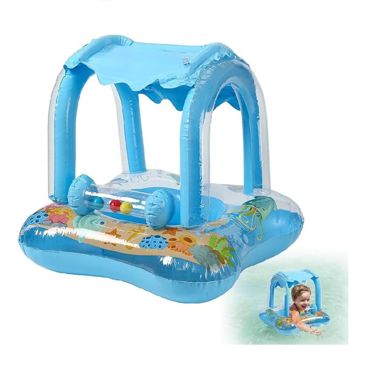 GENERICO - Flotador Inflable Con Techo Para Bebe