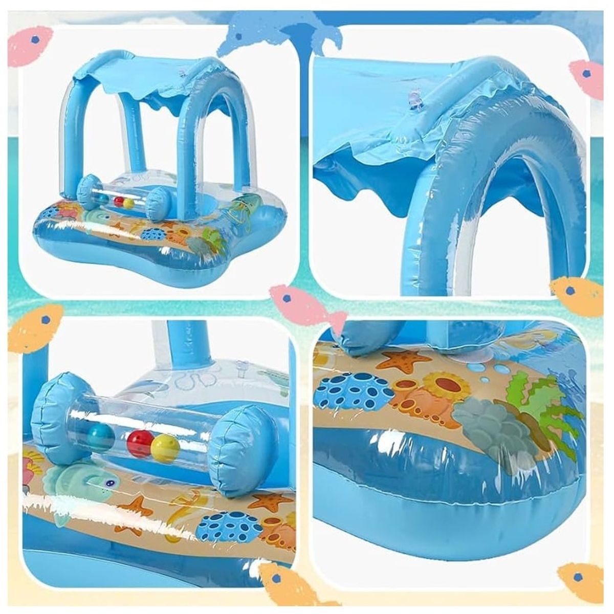GENERICO - Flotador Inflable Con Techo Para Bebe