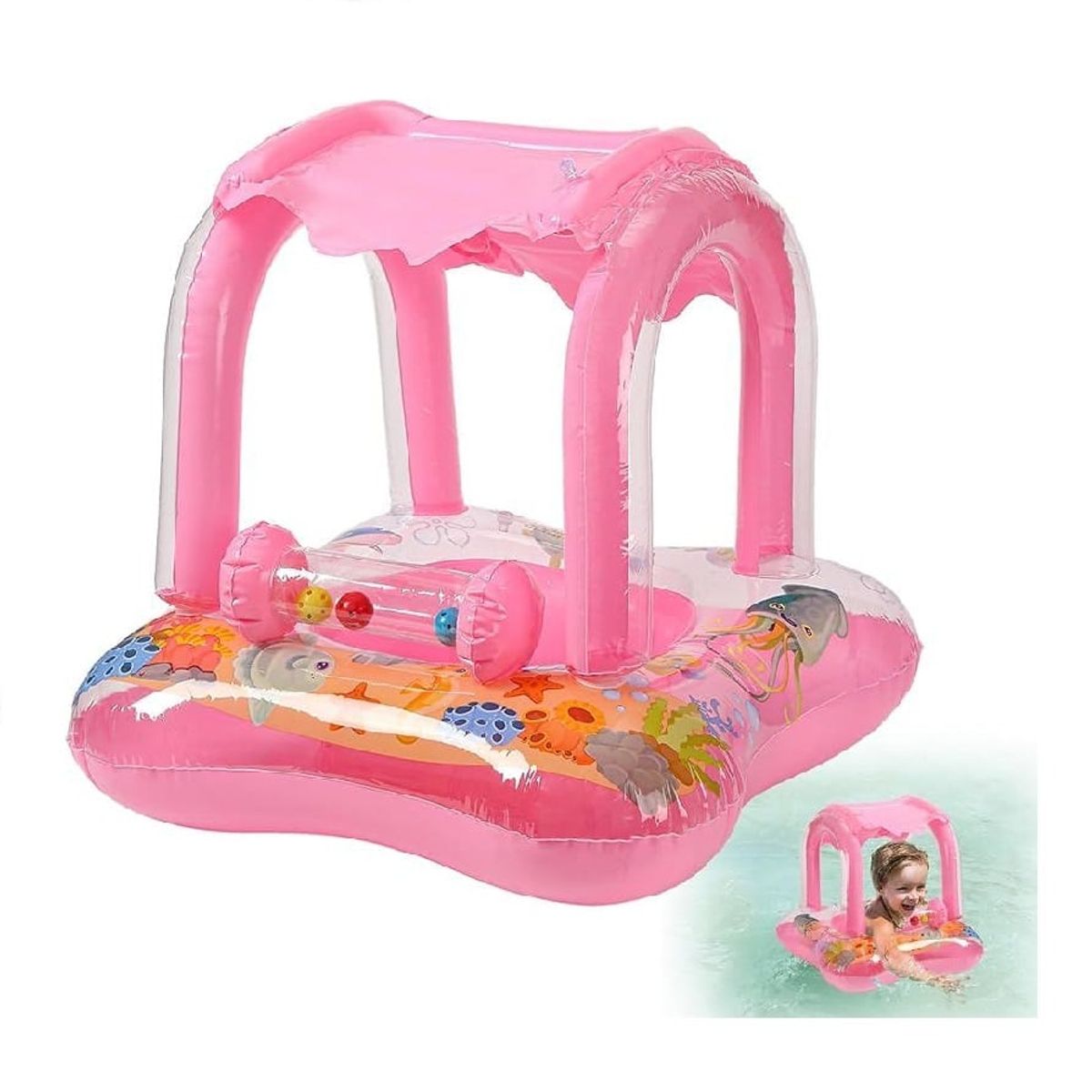 GENERICO - Flotador Inflable Con Techo Para Bebe