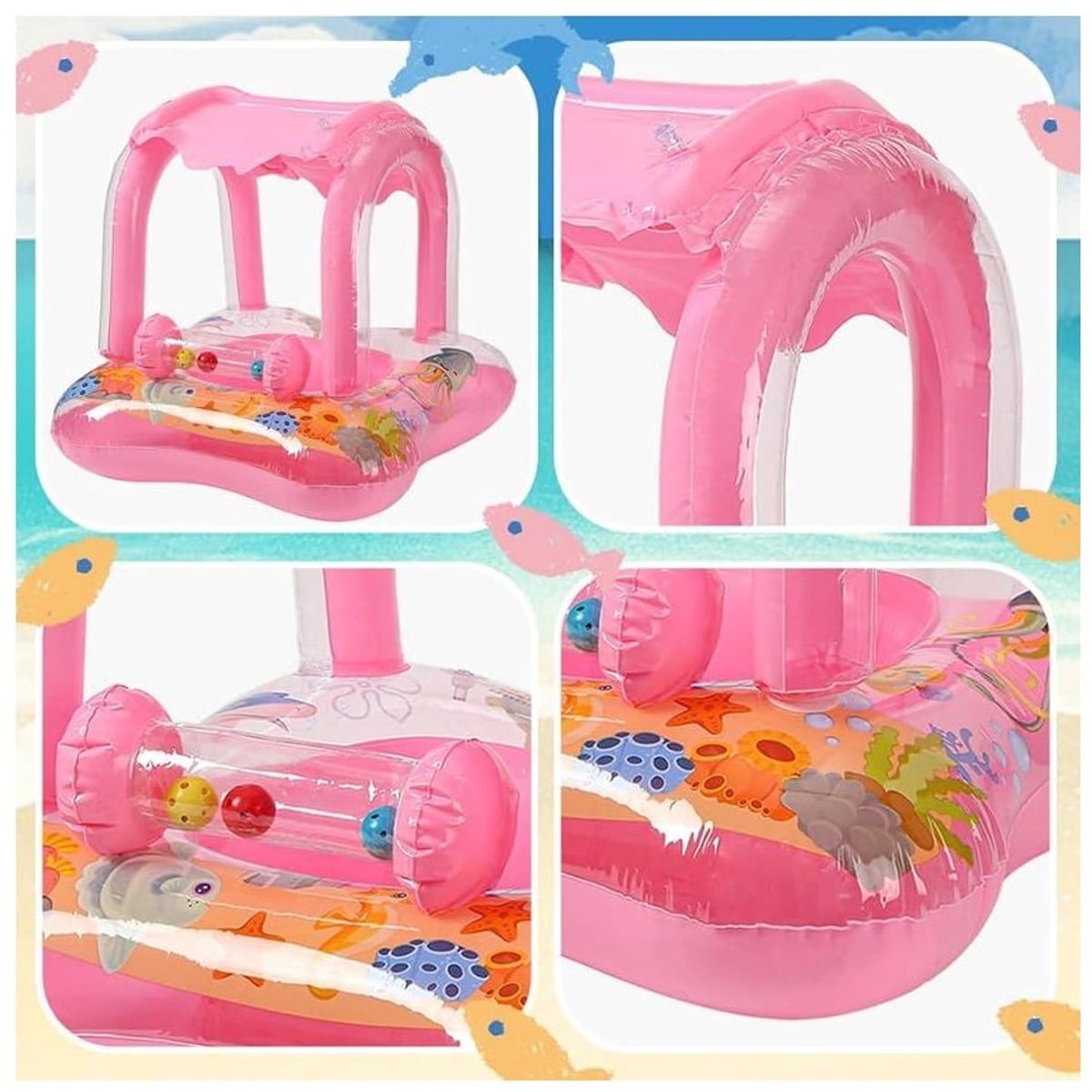 GENERICO - Flotador Inflable Con Techo Para Bebe