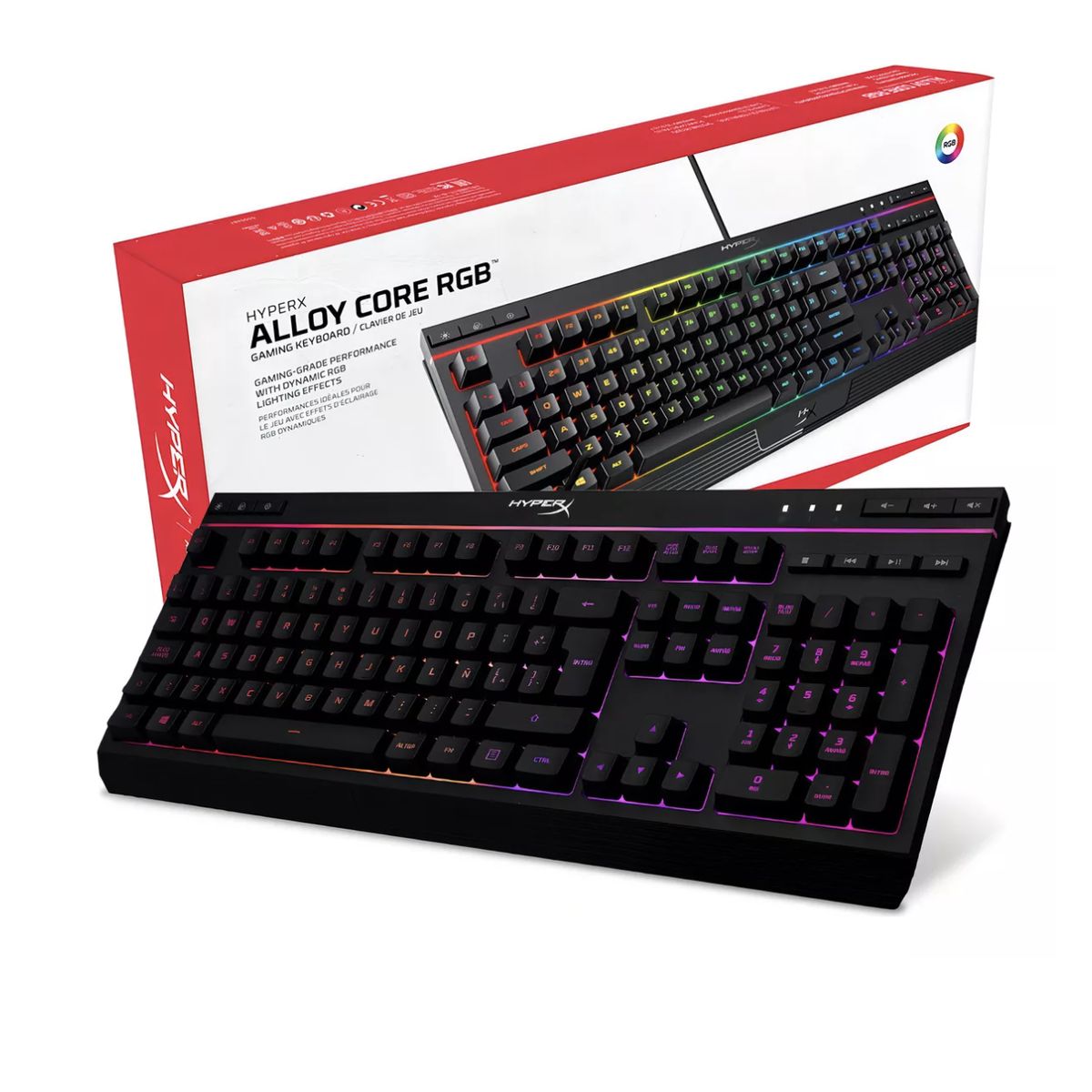 HYPERX - Teclado Alámbrico Gaming HYPERX Alloy Core RGB Negro Español