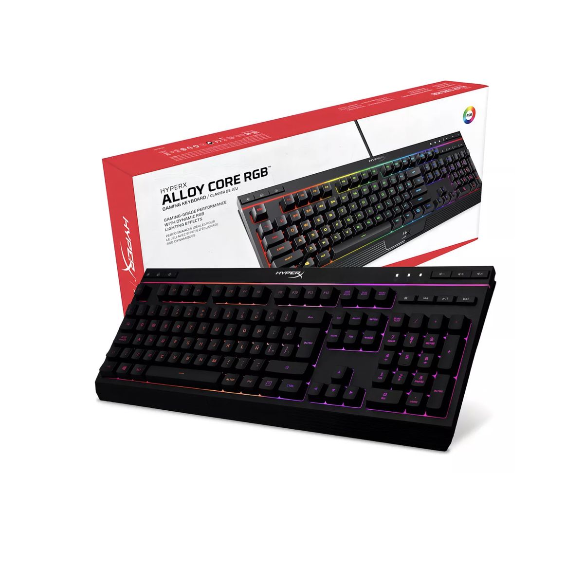 HYPERX - Teclado Alámbrico Gaming HYPERX Alloy Core RGB Negro Español