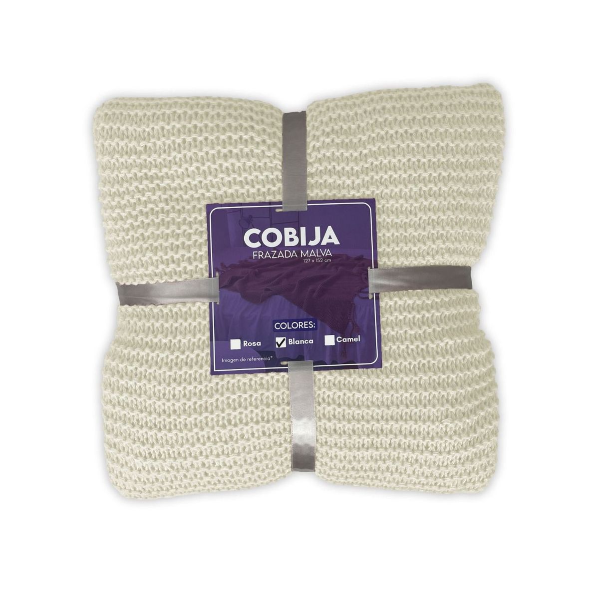 DIMATEX LEON - Manta Cobija Frazada Suave Tejida Decor 152x127cm Refmalva Blanco