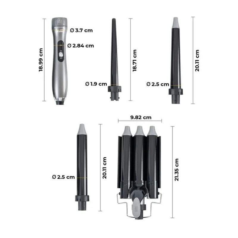 KALLEY - Pinza Rizadora de Cabello KALLEY 4 en 1