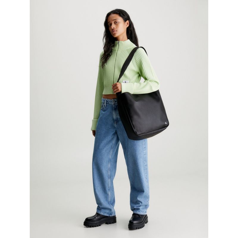 CALVIN KLEIN - Bolso negro tote cuadrado Calvin Klein