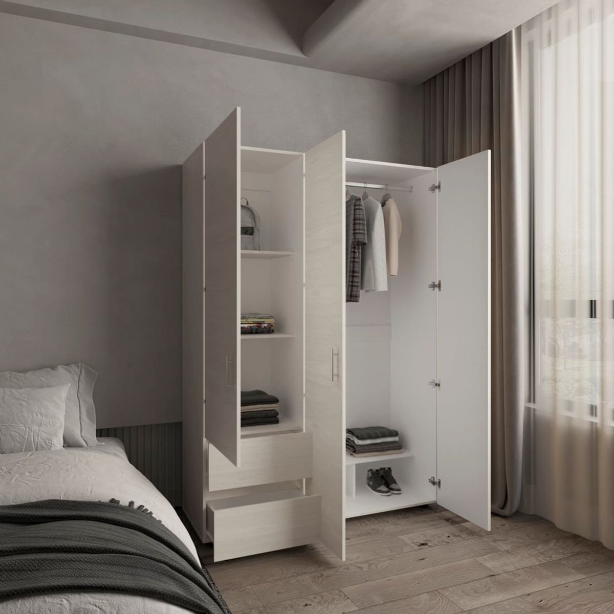 RTA MUEBLES - Closet Dassel Niebla Blanco CNB 11406 RTA