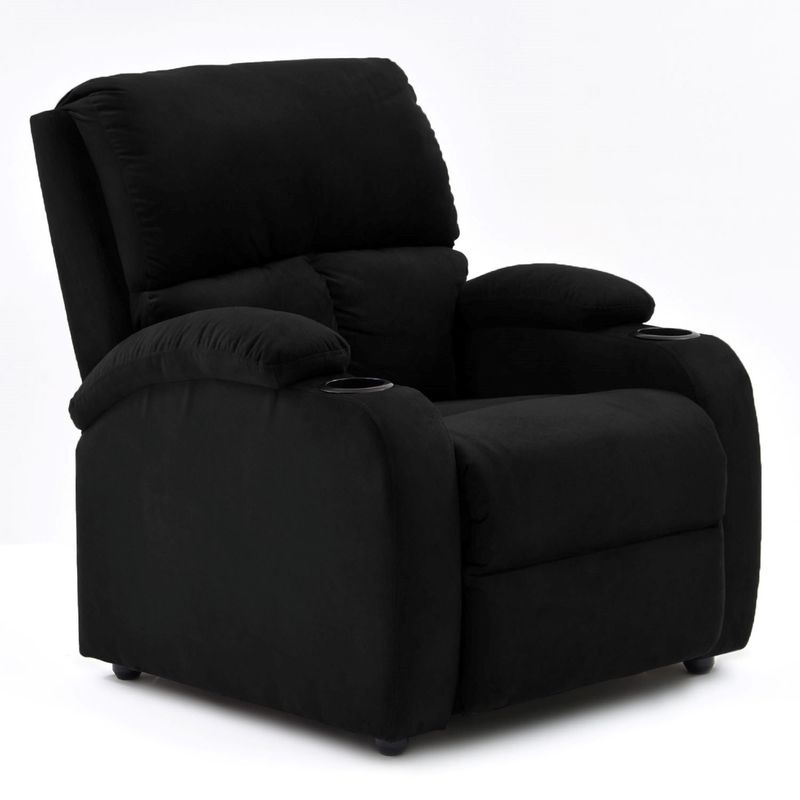 ELITE LIVING - SILLA RECLINABLE PUSH ARM AMBER NEGRO MICROF