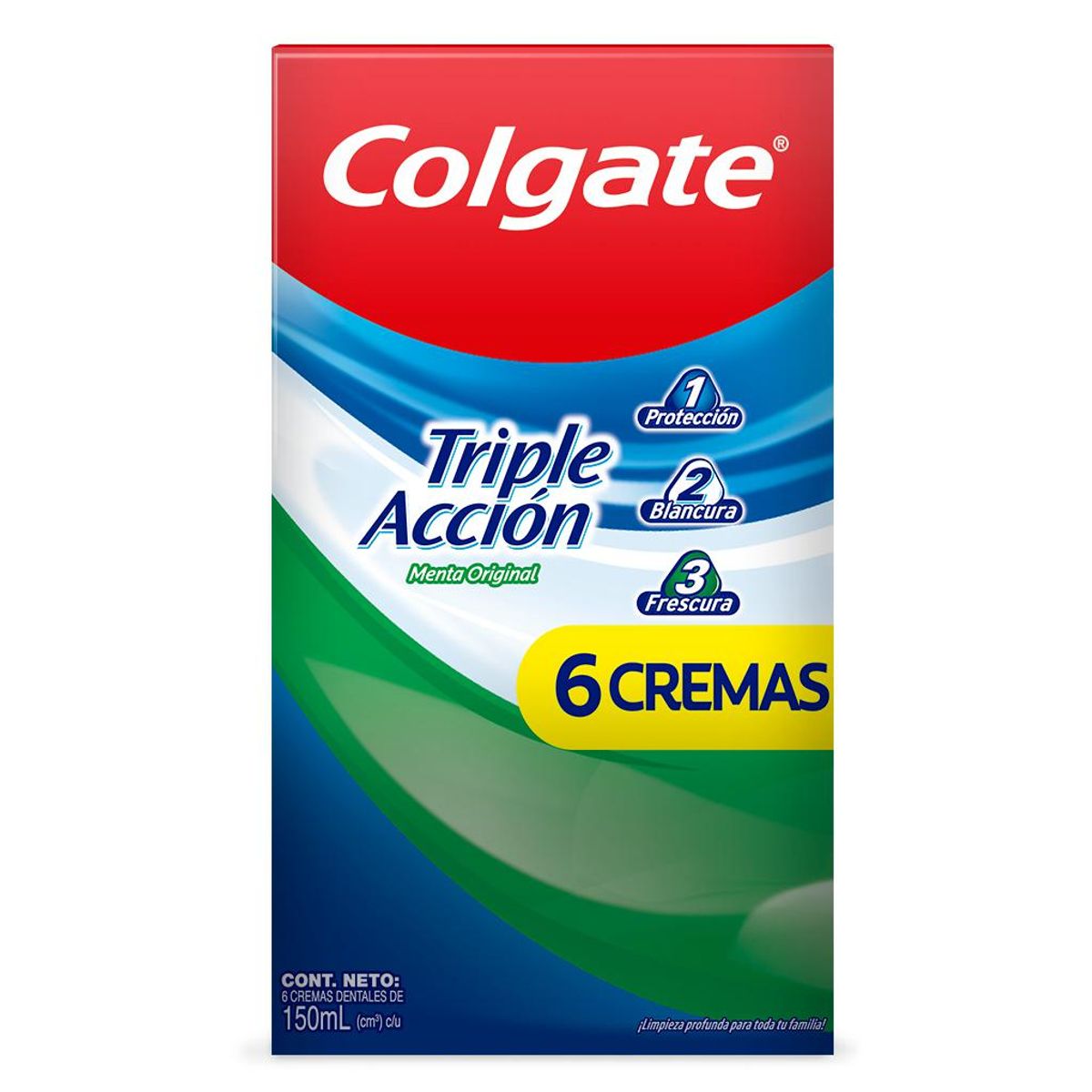 COLGATE - Pasta Dental Colgate Triple Acción - Pack 6 Uds (150 ml c/u)