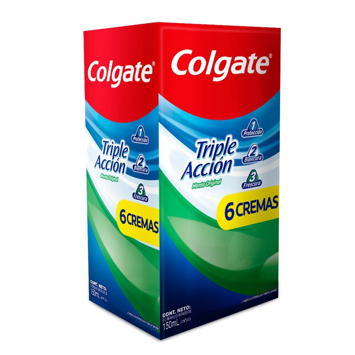 COLGATE - Pasta Dental Colgate Triple Acción - Pack 6 Uds (150 ml c/u)