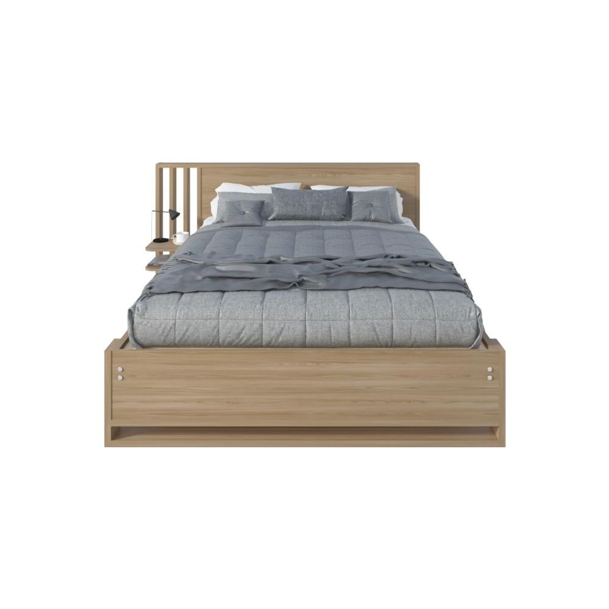 RTA DESIGN - Cama Doble Vanez Fresno Europeo con espaldar alto incluyendo tendida de tablas