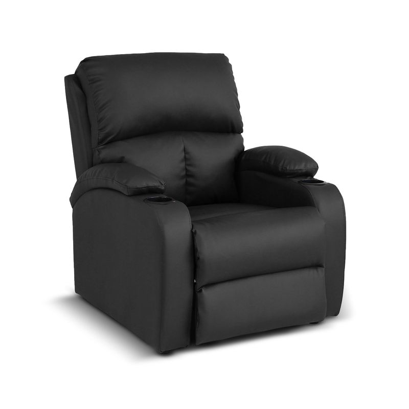 ELITE LIVING - SILLA RECLINABLE PUSH ARM AMBER NEGRO SINTETICO