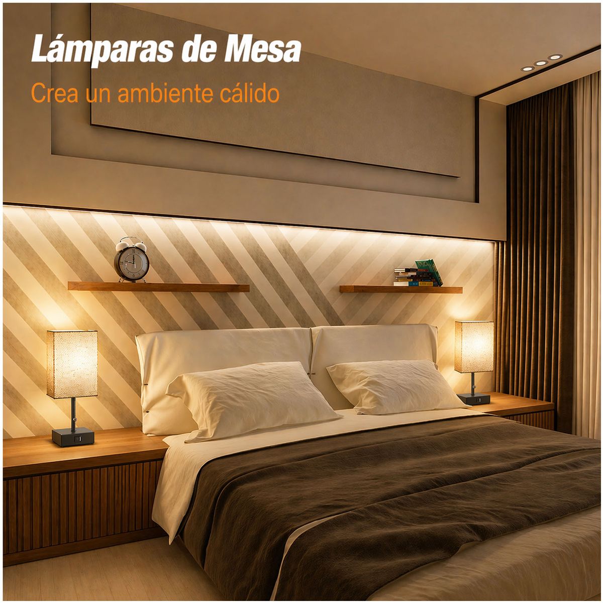 ONE PIXEL - Lámparas De Mesa Con puerto Usb /Tipo C Juego De 2 Lámparas De Mesa