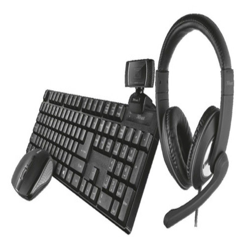 TRUST - Teclado + Mouse + Auricular + Webcam Trust Qoby 4-in-1 Home