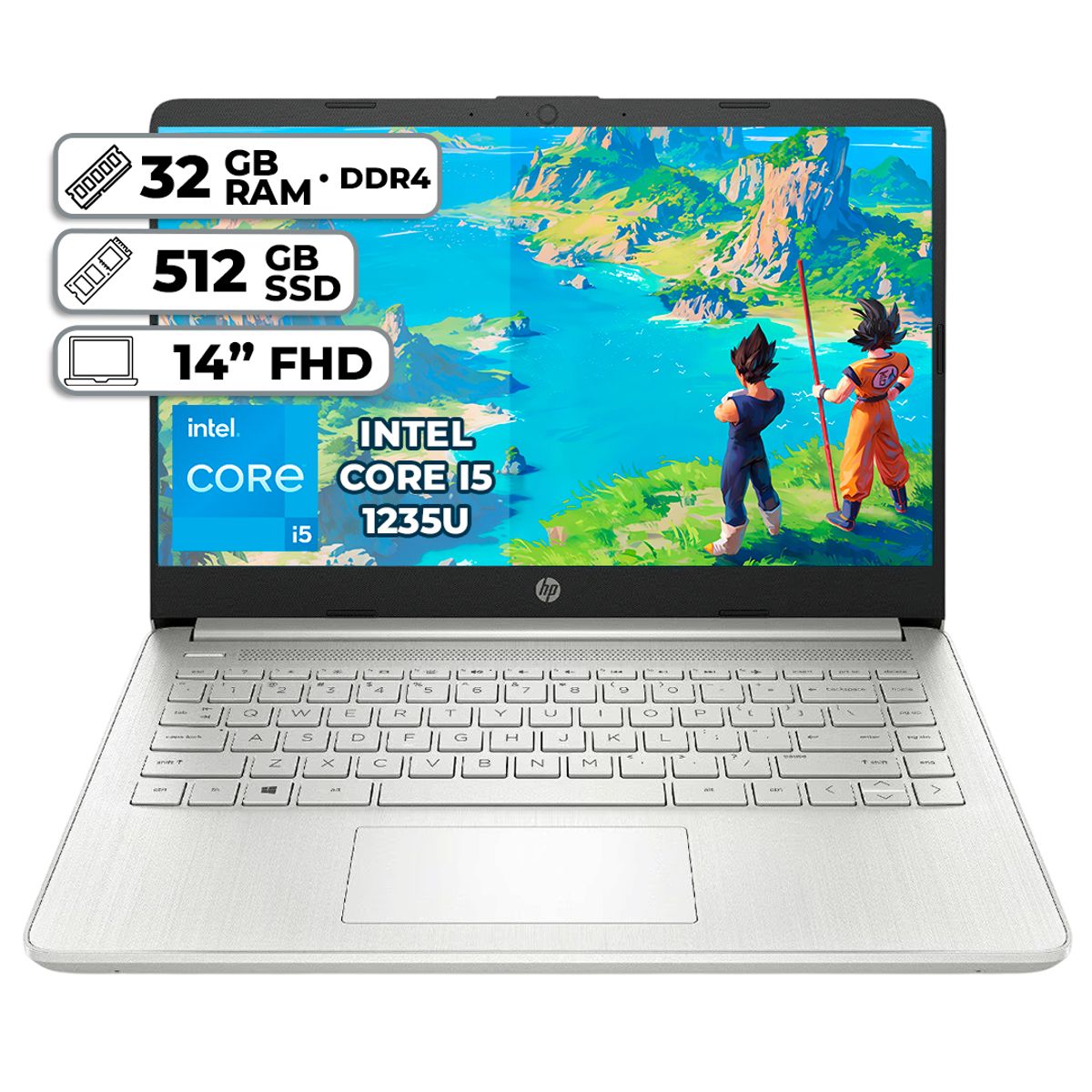 HP - PORTATIL HP INTEL CORE I5 1235U 32GB RAM 512GB SSD PANTALLA 14 FHD