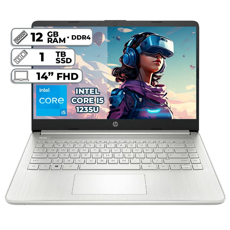 HP - PORTATIL HP INTEL CORE I5 1235U 12GB RAM 1TB SSD PANTALLA 14 FHD