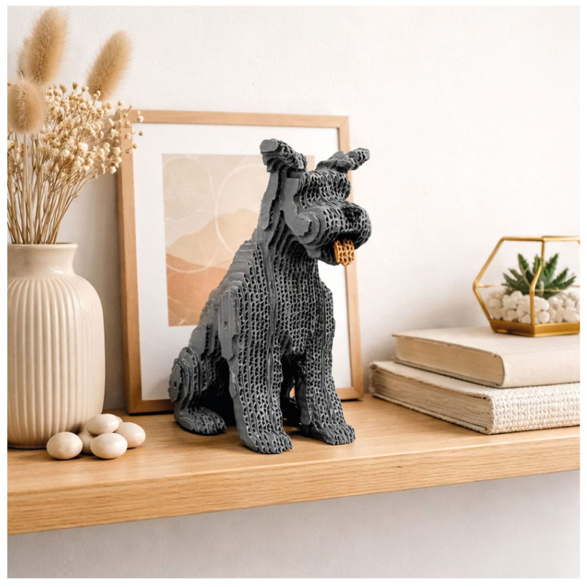 GENERICO - Perro Decorativo Schnauzer Gris en Cartón
