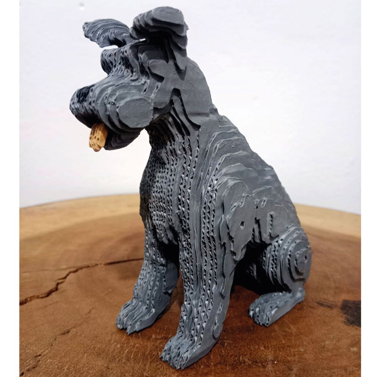 GENERICO - Perro Decorativo Schnauzer Gris en Cartón