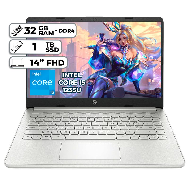 HP - PORTATIL HP INTEL CORE I5 1235U 32GB RAM 1TB SSD PANTALLA 14 FHD