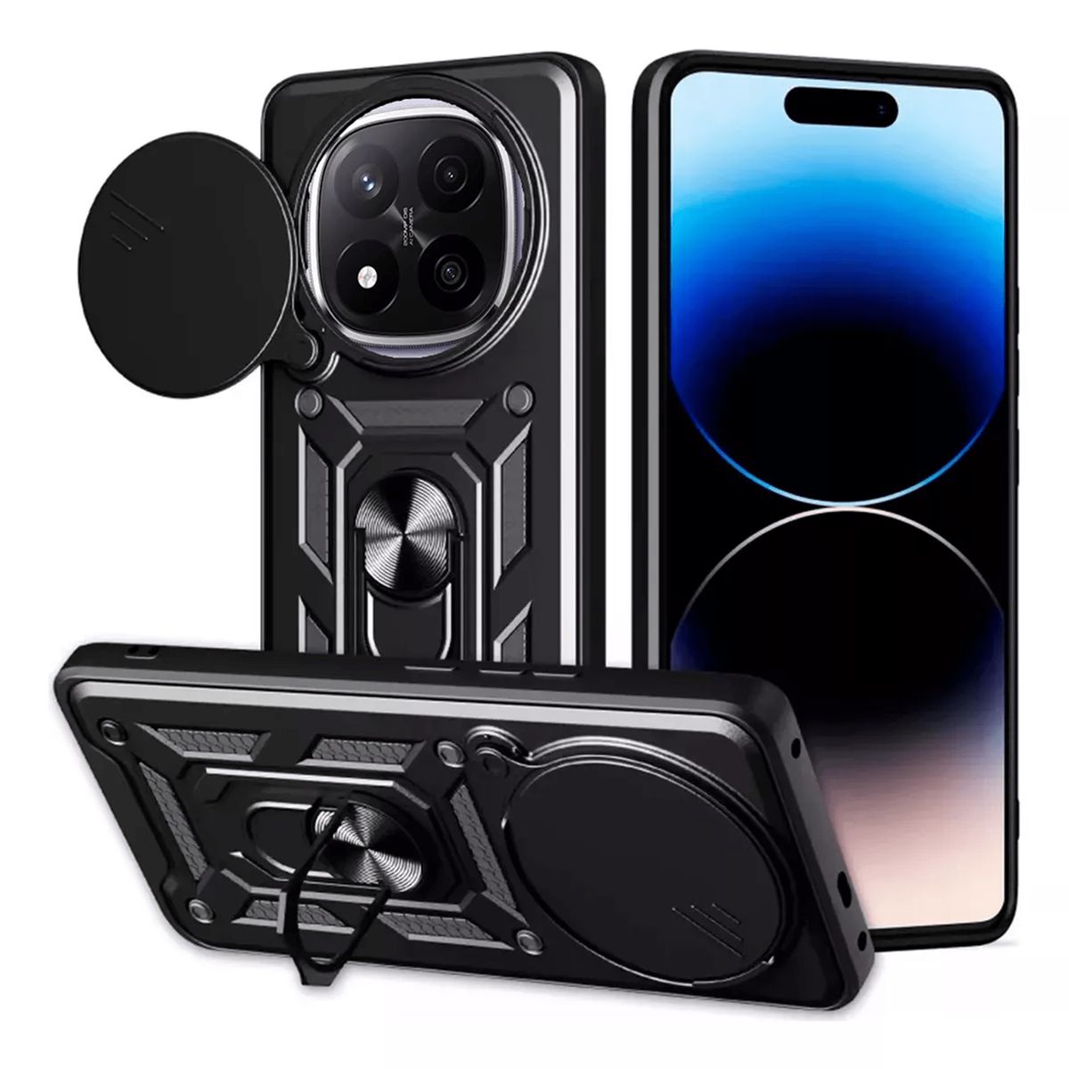 GENERICO - Funda Case Slider Compatible Xiaomi Note 14 Pro Plus Negro