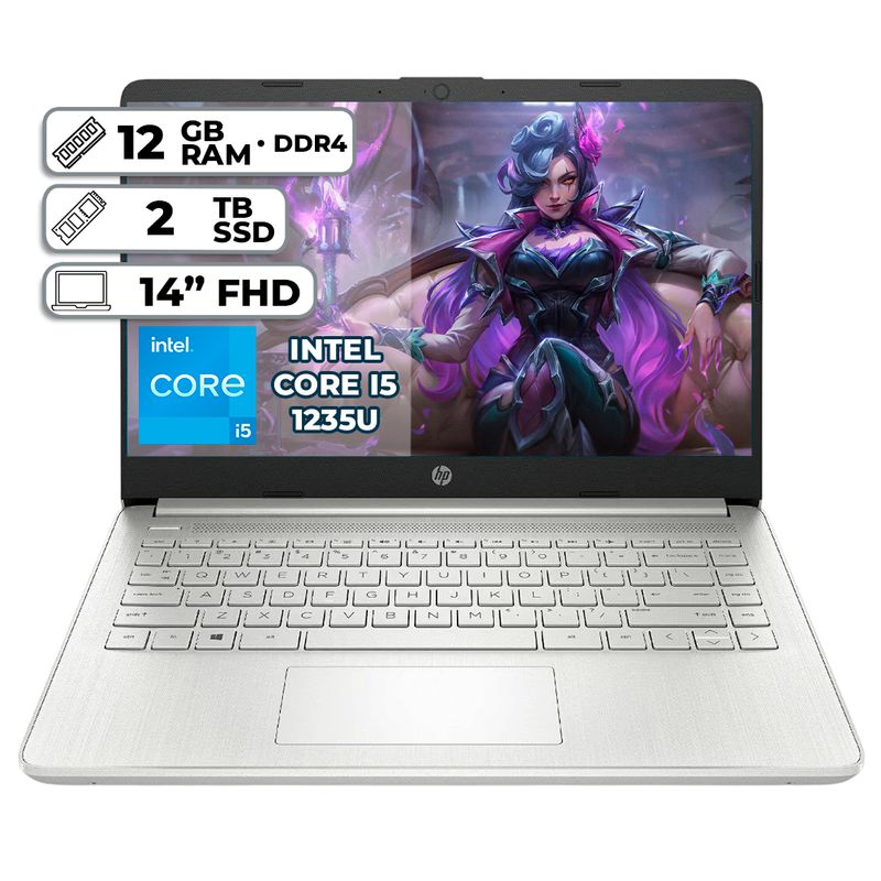 HP - PORTATIL HP INTEL CORE I5 1235U 12GB RAM 2TB SSD PANTALLA 14 FHD