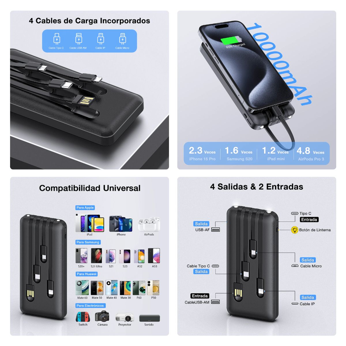 1HORA - Batería Portátil 1Hora GAR148  10000mAh