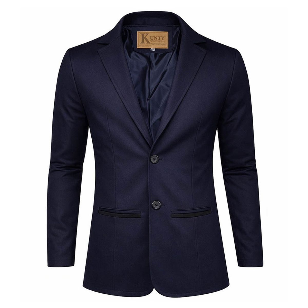 MODA EN CIRCUITO - Chaqueta Tipo Bleiser en Dril Para Hombre CON CODERAS AZUL OSCURO